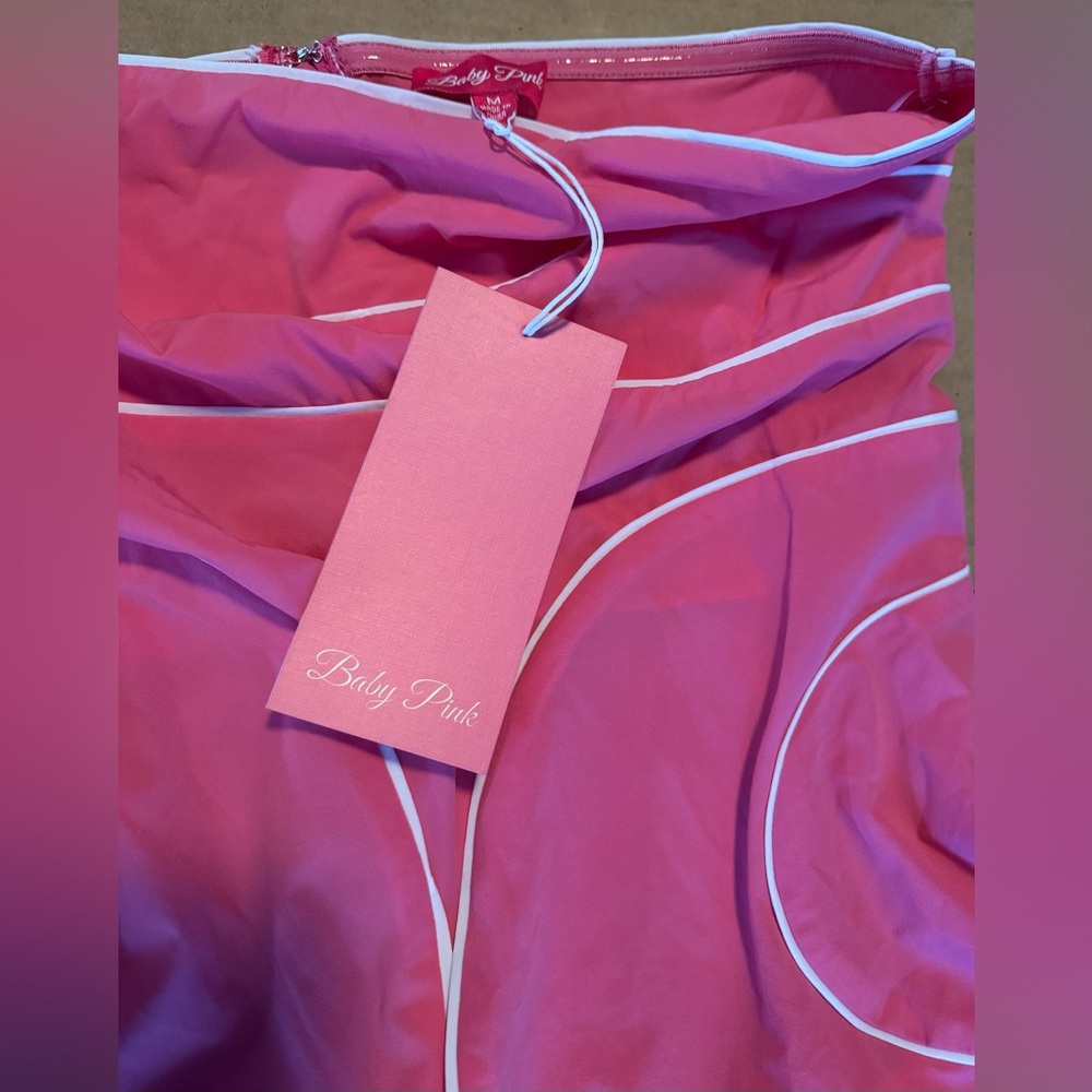 Baby Pink Contrast Piping Mini Dress - Picture 10 of 15